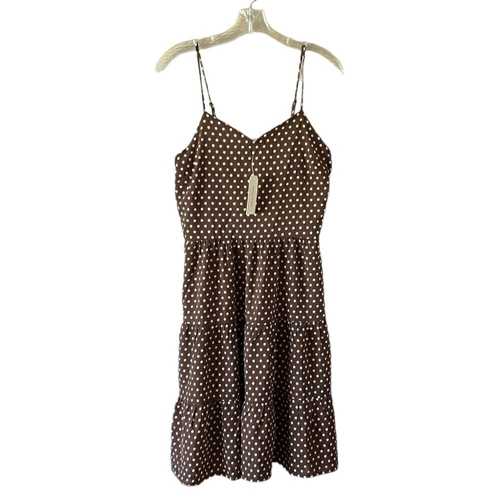 NEW Monteau Brown And White Polka Dot Dress